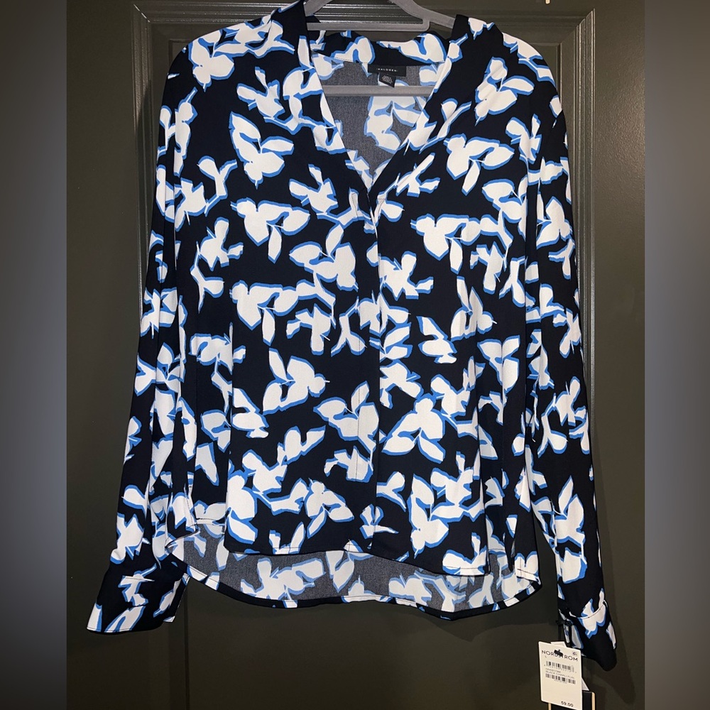 NWT Halogen Long Sleeve Blouse Size Large